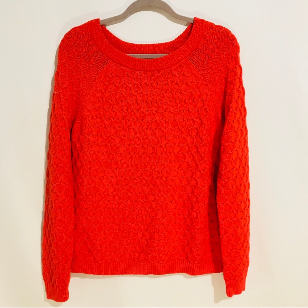 Cable Knit Bright Red beautiful Sweater